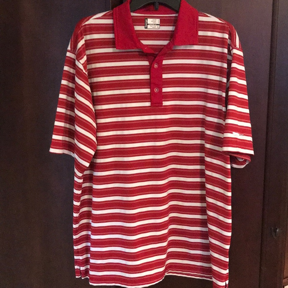 Slazenger Red and White Striped Polo Shirt